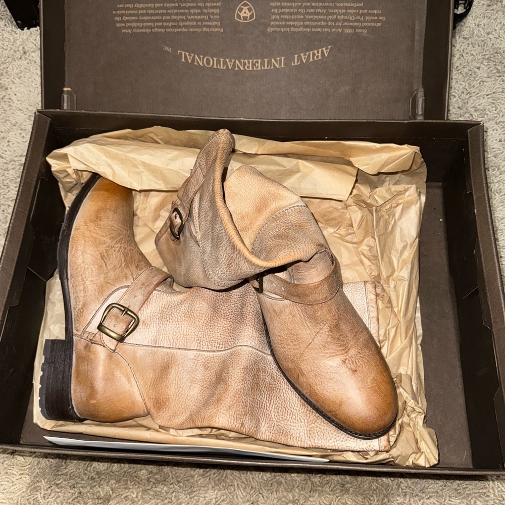 Ariat Brown Leather Buckle Boots